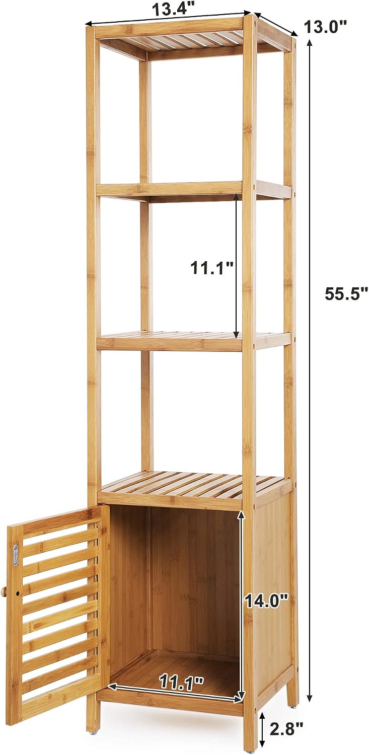 Bamboo Freestanding Bathroom Storage Rack