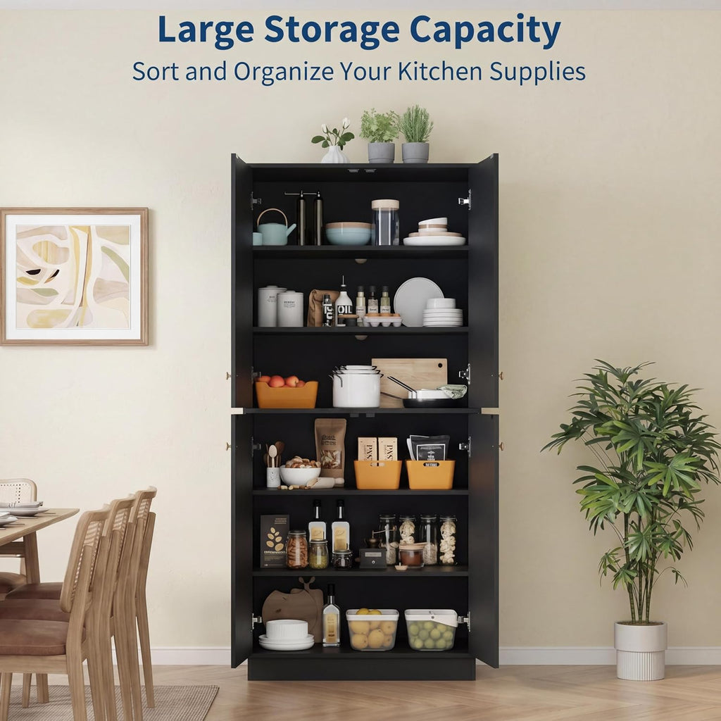 68" Freestanding Pantry Cabinet with 4 Doors