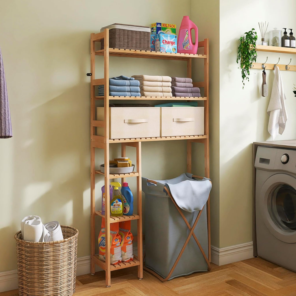 Bamboo Freestanding Over Toilet Shelf