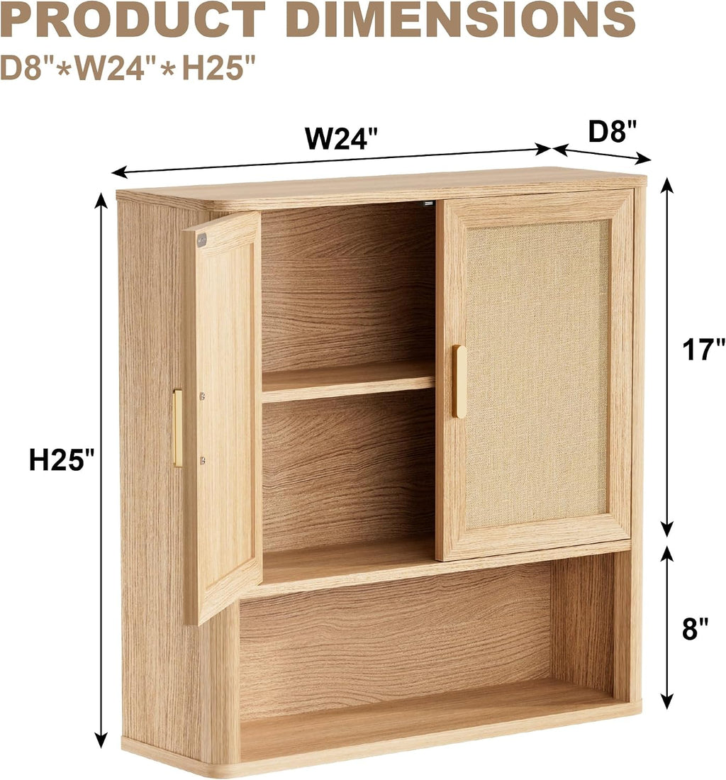 Rattan Bathroom Wall Cabinet