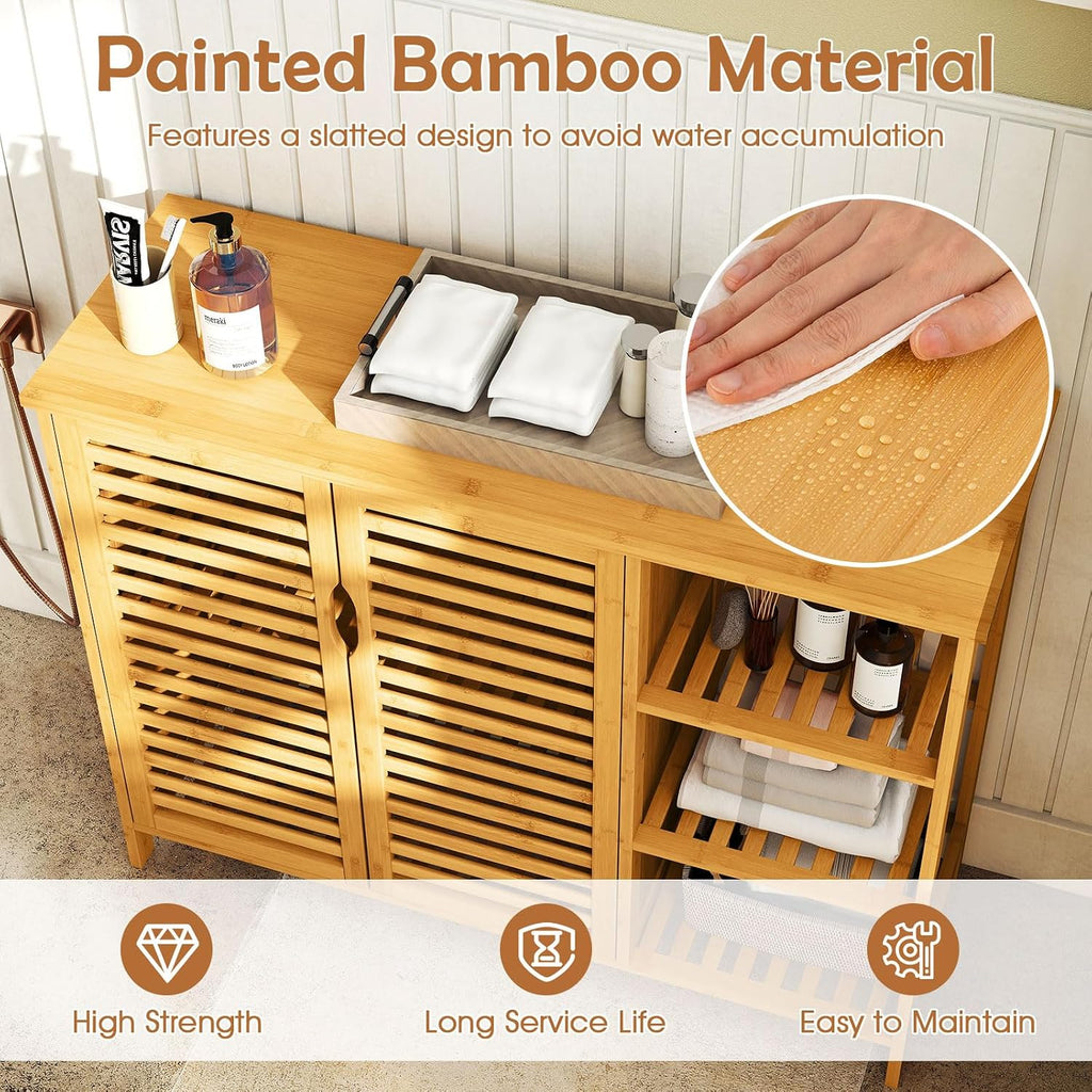 Bamboo Freestanding Bathroom Storage Cabinet