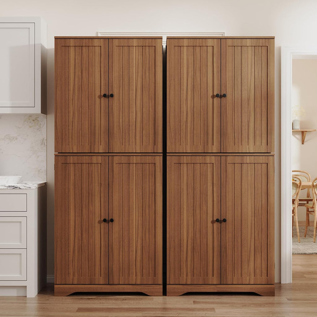 Tall Freestanding Pantry Storage Cabinet with Doors