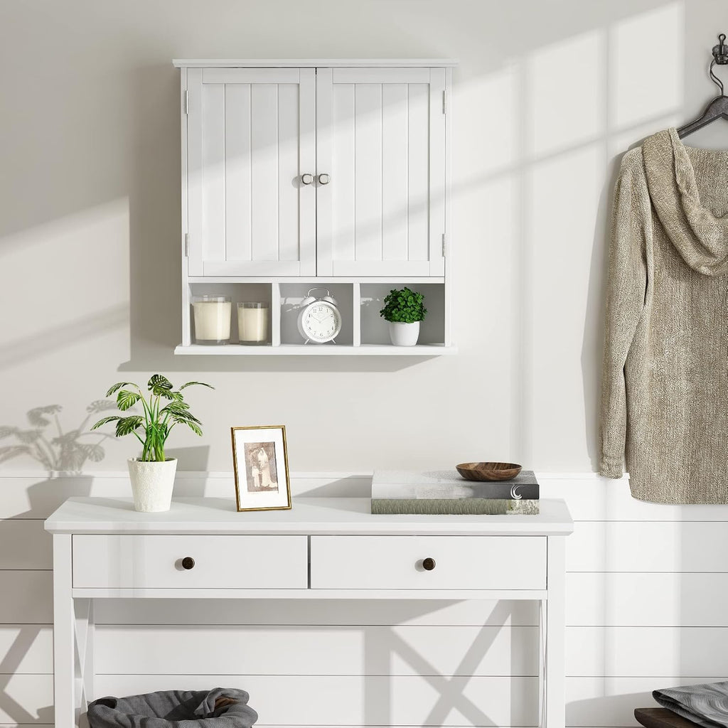 White Wall Mounted Bathroom Storage Cabinet