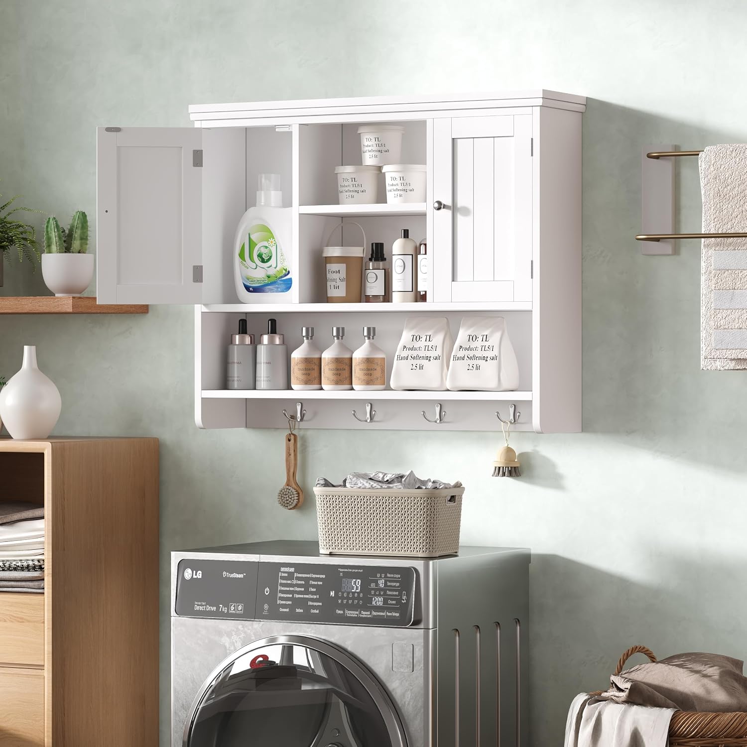 Wood Over Toilet Bathroom Wall Cabinet