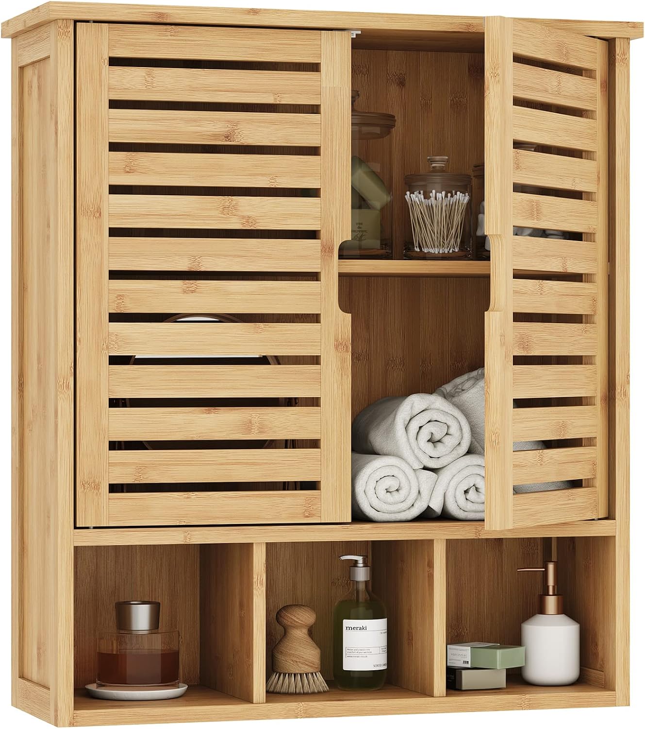 Bamboo Wall Mount Bathroom Cabinet