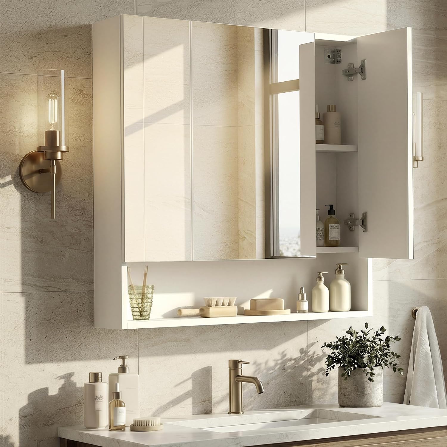 White Mirror Medicine Cabinet