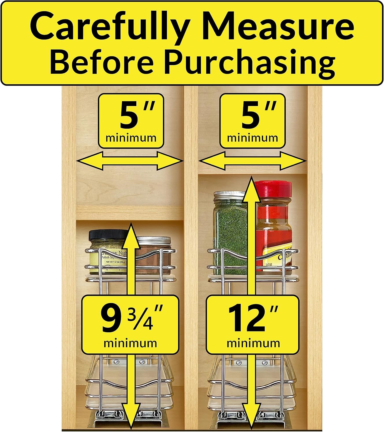 2 Tier Slide Out Cabinet Spice Rack