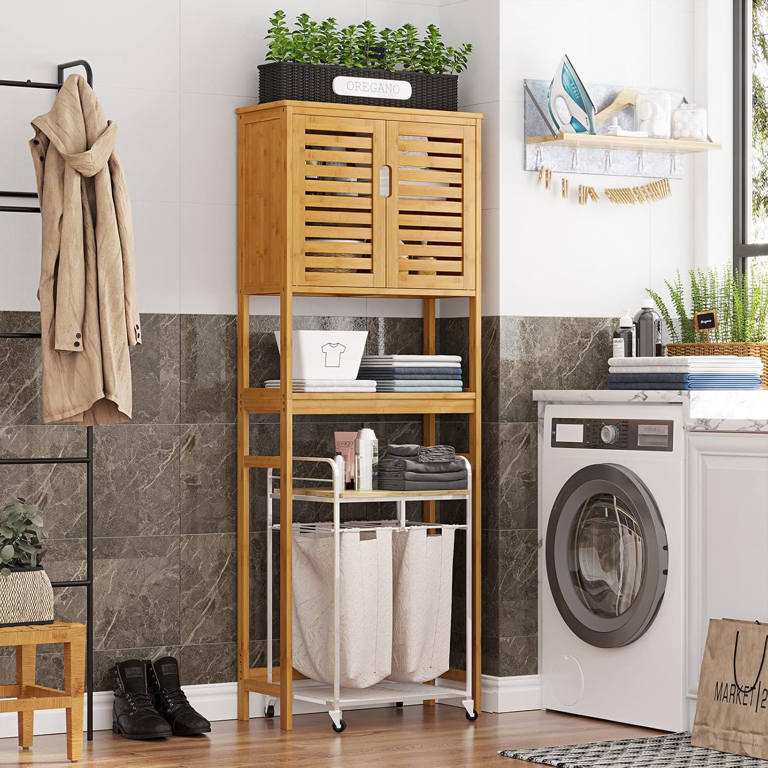 Bamboo Freestanding Over Toilet Cabinet