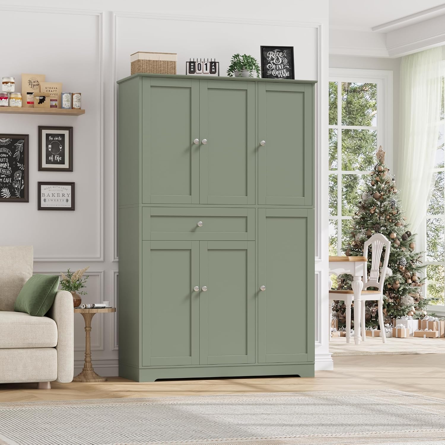 68" Tall Pantry Cabinet with Drawer & Doors