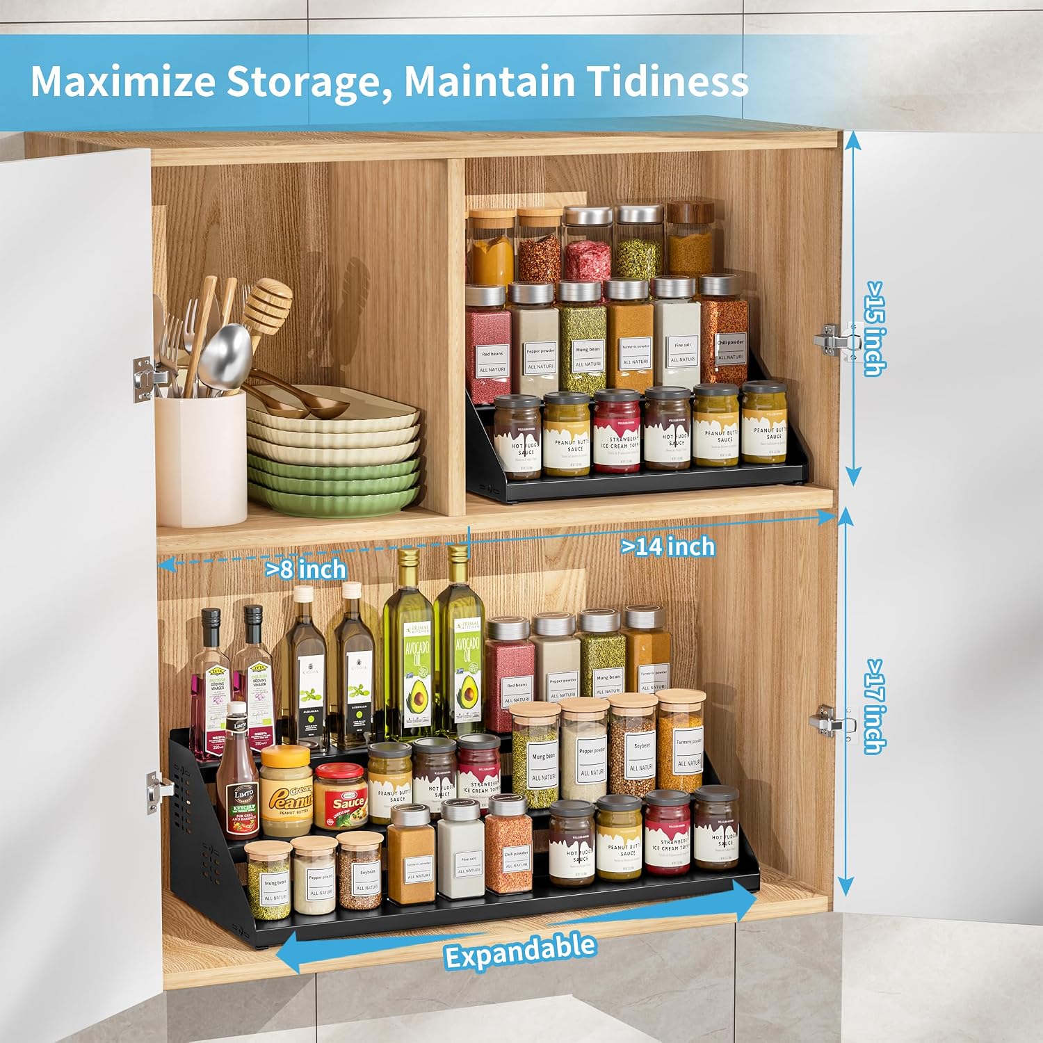 Metal Expandable Countertop Spice Rack