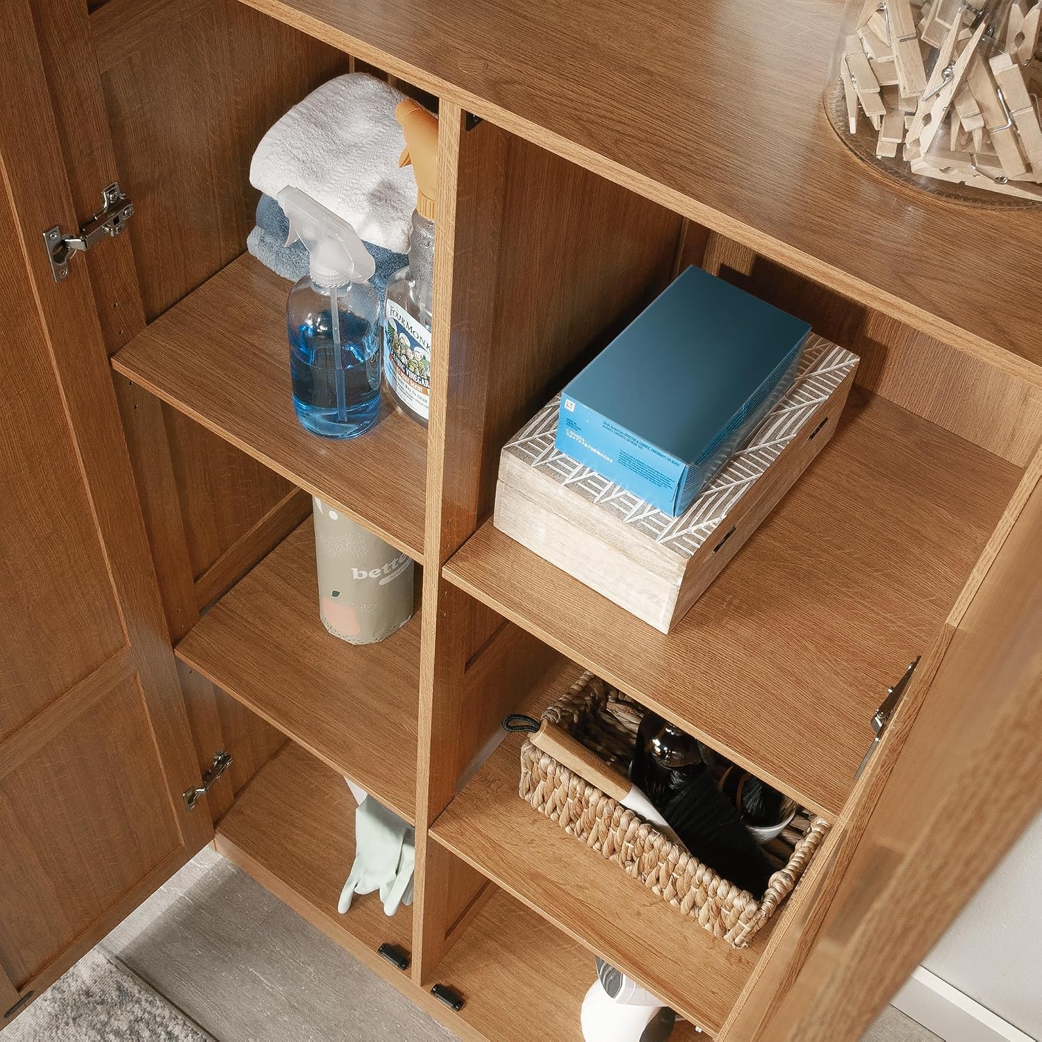 Sauder Pantry Storage Cabinet, Highland Oak