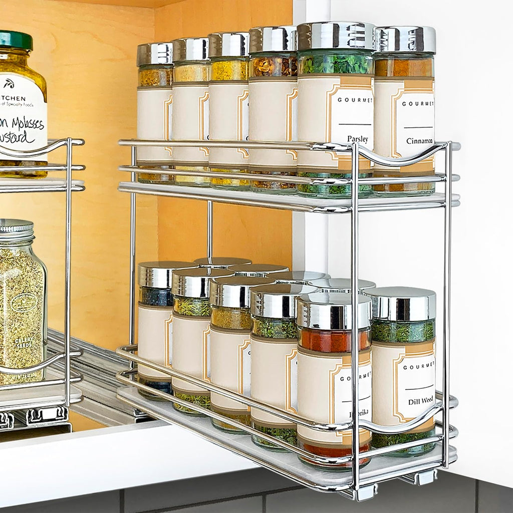 2 Tier Slide Out Cabinet Spice Rack