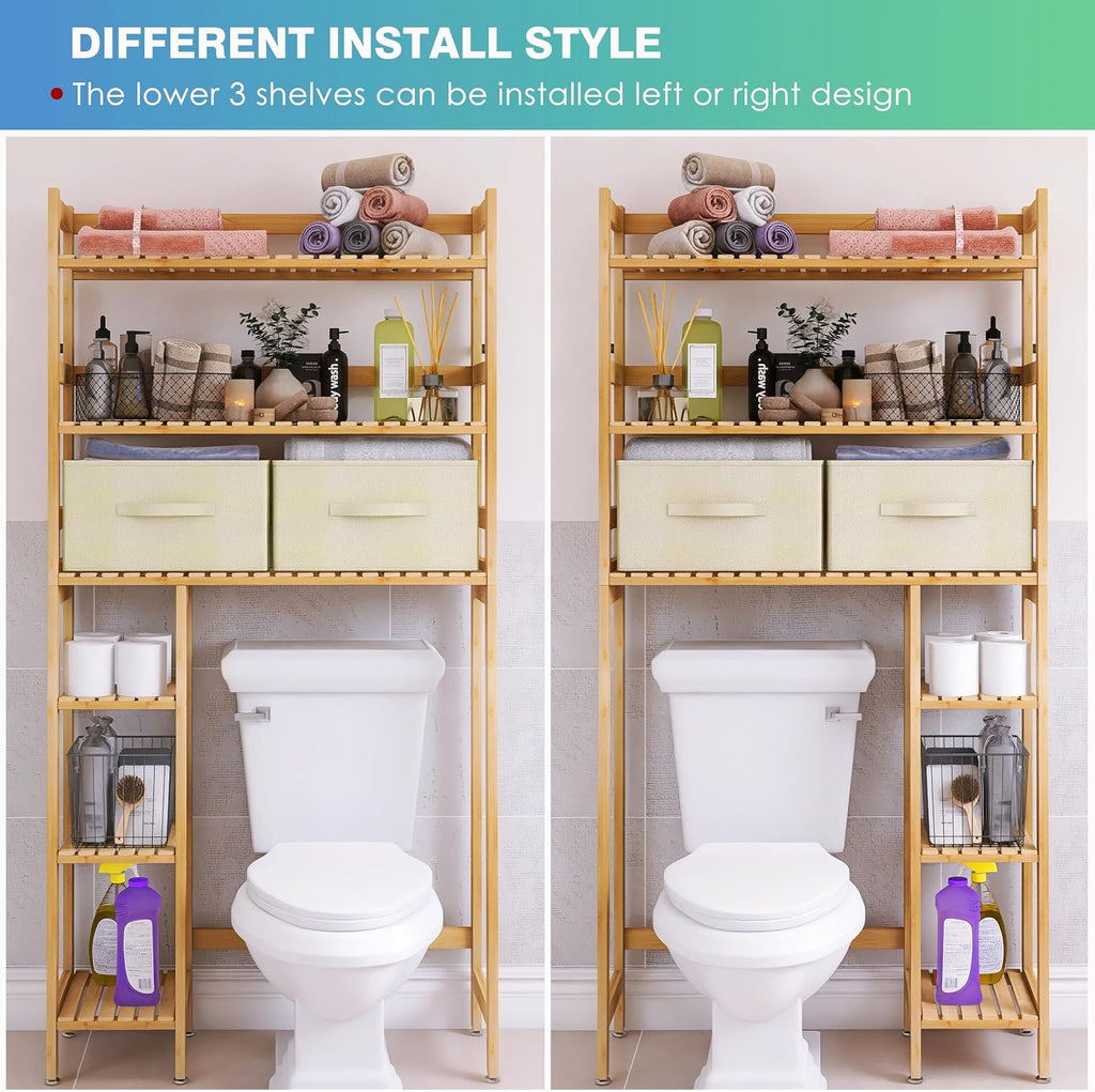 Bamboo Freestanding Over Toilet Shelf